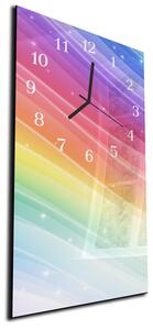 Nástenné hodiny 30x60cm dúhový farebný abstrakt - plexi