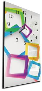 Nástenné hodiny 30x60cm farebné geometrické tvary - plexi