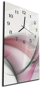 Nástenné hodiny 30x60cm fialovo šedá abstraktná vlna - plexi