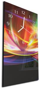 Nástenné hodiny 30x60cm abstraktná vlna s farebným design - plexi