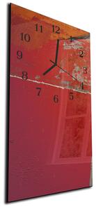 Nástenné hodiny 30x60cm temne červená maľba - plexi