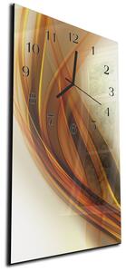 Nástenné hodiny 30x60cm hnedo zlatá abstraktná vlna - plexi