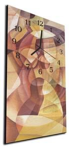 Nástenné hodiny 30x60cm farebná abstraktná maľba na plátne - plexi