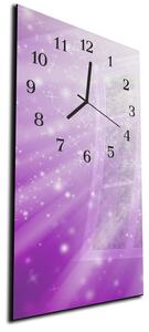 Nástenné hodiny 30x60cm abstraktná fialová žiara - plexi