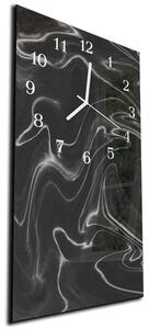 Nástenné hodiny 30x60cm abstrakt čierno biely melír - plexi