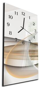 Nástenné hodiny 30x60cm abstraktná béžovo šedá vlna - plexi