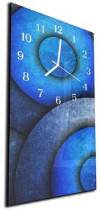Nástenné hodiny 30x60cm abstraktný modrý okrúhly vzor - plexi