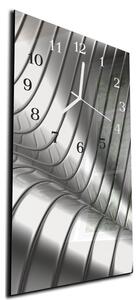 Nástenné hodiny 30x60cm abstrakt metalová vlna - plexi