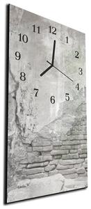 Nástenné hodiny 30x60cm abstrakt šedý starý tehlový múr - plexi