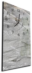 Nástenné hodiny 30x60cm detail šedý kamenný múr - plexi