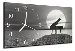 Nástenné hodiny 30x60cm piano pri mori - plexi