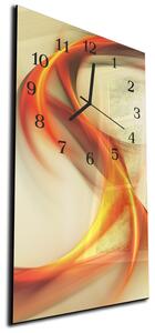 Nástenné hodiny 30x60cm abstraktná sýto oranžová vlna - plexi