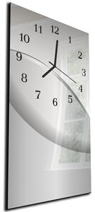 Nástenné hodiny 30x60cm abstrakt stredne šedá vlna - plexi