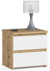 Ak furniture Nočný stolík CL2 40 cm dub artisan/biely