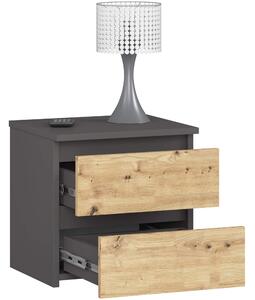 Ak furniture Noční stolek CL2 40 cm grafitově šedý/dub artisan