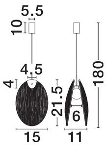 LED moderný luster Shelina 15 Medená