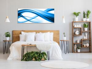 Obraz sklenený modrá vlna - 50 x 100 cm