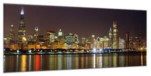 Obraz sklenený nočné mesto - 34 x 72 cm