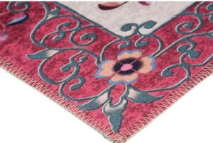 Červeno-krémový prateľný koberec 150x80 cm - Vitaus