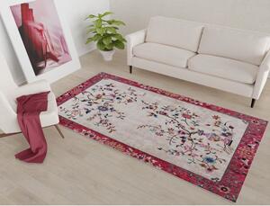 Červeno-krémový prateľný koberec 80x50 cm - Vitaus