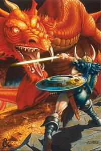 Plagát, Obraz - Dungeons & Dragons - Classic Red Dragon Battle