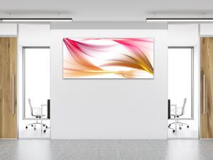 Obraz sklenený abstrakt ružovo žltý - 30 x 40 cm