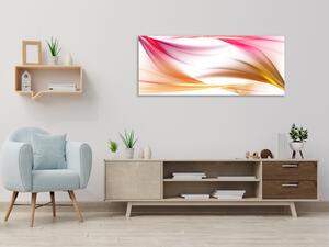Obraz sklenený abstrakt ružovo žltý - 50 x 100 cm