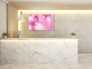 Obraz sklenený abstraktné ružové kvety - 30 x 40 cm