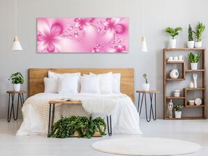 Obraz sklenený abstraktné ružové kvety - 30 x 40 cm