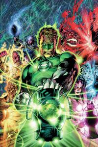 Umelecká tlač Green Lantern - The team, (26.7 x 40 cm)