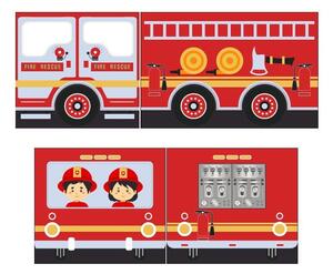 Detský záves k posteli 4 ks 195x75 cm Fire Truck – Vipack