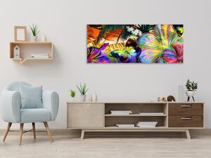 Obraz sklenený farebný abstrakt - 50 x 100 cm
