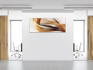 Obraz sklenený abstrakt oranžovo hnedá vlna - 30 x 60 cm