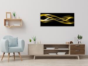 Obraz sklenený žlto zlatá vlna - 50 x 100 cm