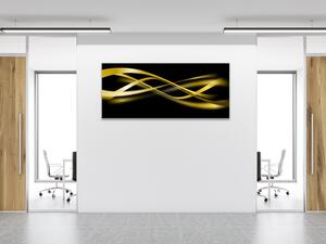 Obraz sklenený žlto zlatá vlna - 30 x 60 cm