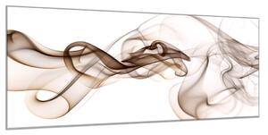Obraz sklenený hnedý dym biele pozadie - 30 x 60 cm