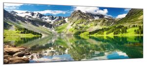 Obraz sklenený horské jazero - 40 x 60 cm