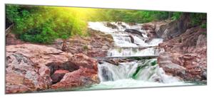 Obraz sklenený les a rieka - 50 x 100 cm