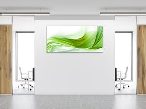 Obraz sklenený abstrakt zelená vlna - 30 x 60 cm
