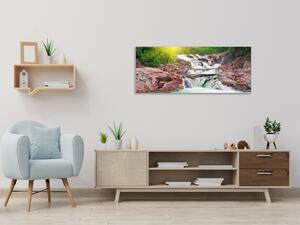 Obraz sklenený les a rieka - 50 x 70 cm