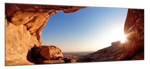 Obraz sklenený skaly v západu slnka - 52 x 60 cm