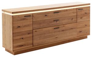 ŠIROKÁ KOMODA, trámový dub, farba duba, 210/84/44 cm Linea Natura - Obývacie zostavy