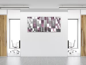 Obraz sklenený abstrakt priestorové štvorce - 50 x 100 cm