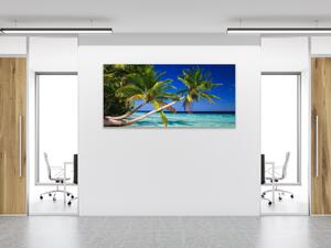 Obraz sklenený tropický raj Maledivy - 50 x 100 cm