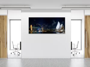 Obraz sklenený mesto nočné Sydney - 50 x 100 cm
