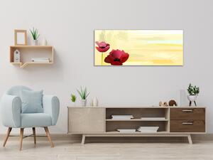 Obraz sklenený maľovaný kvet vlčí mak - 50 x 100 cm