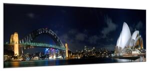 Obraz sklenený mesto nočné Sydney - 30 x 60 cm