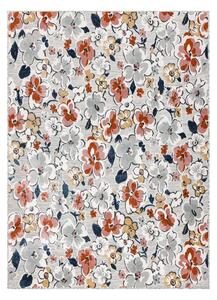 Dywany Łuszczów Kusový koberec Botanic 65239 flowers grey – na von aj na doma - 78x150 cm
