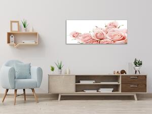 Obraz sklenený kvety ružovej ruže - 30 x 60 cm