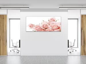 Obraz sklenený kvety ružovej ruže - 50 x 100 cm